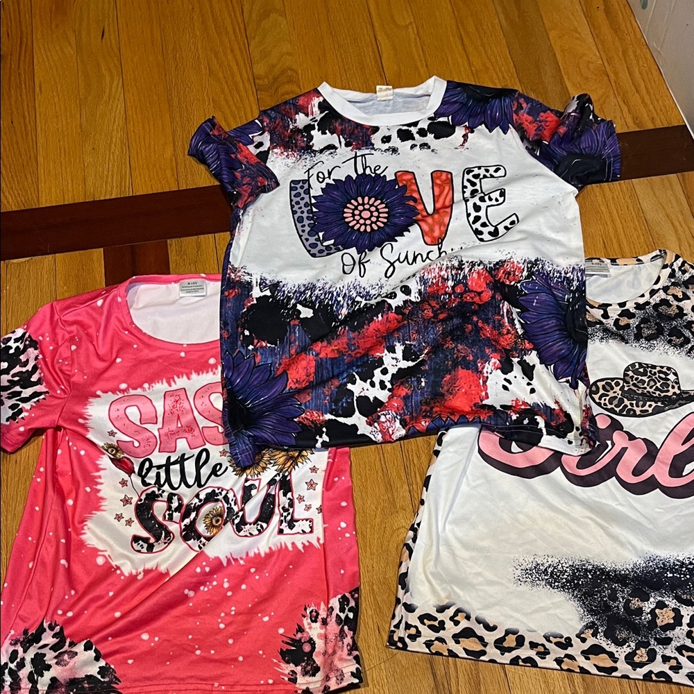 SAS Kids Short Sleeve Tees - Pink, White, and Multicolor